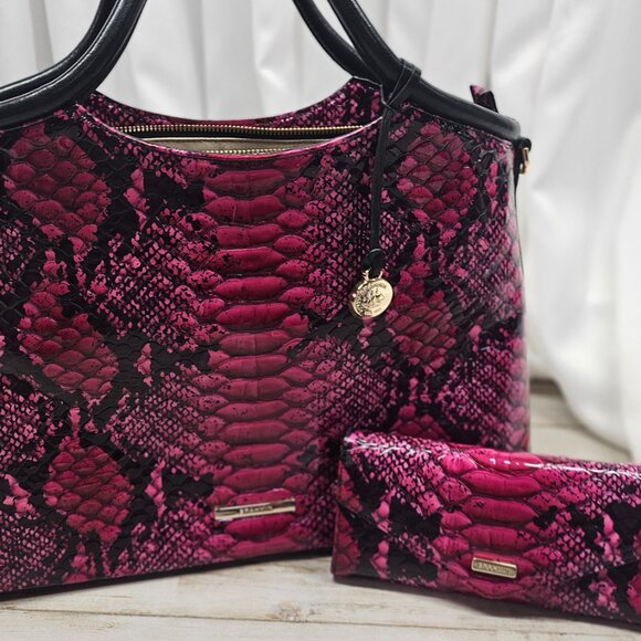 BRAHMIN Elaine Satchel + Wallet Set | Potion Ziggy | Like new - Picture 5 of 15